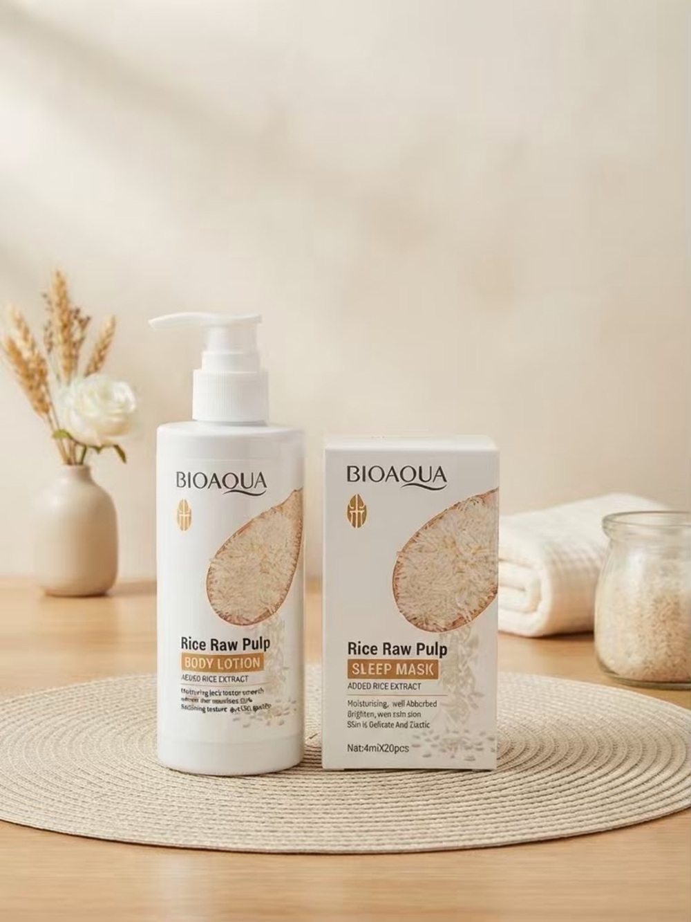Aqua White Rice Raw Pulp Kids Body Lotion Pump